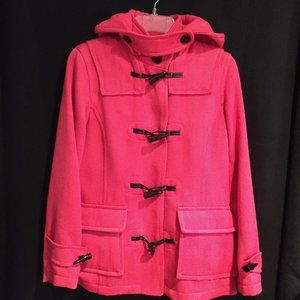 EUC Jones New York Pea Coat w/Removable Hood, Wool-Acrylic-Cotton Blend, Sz PP